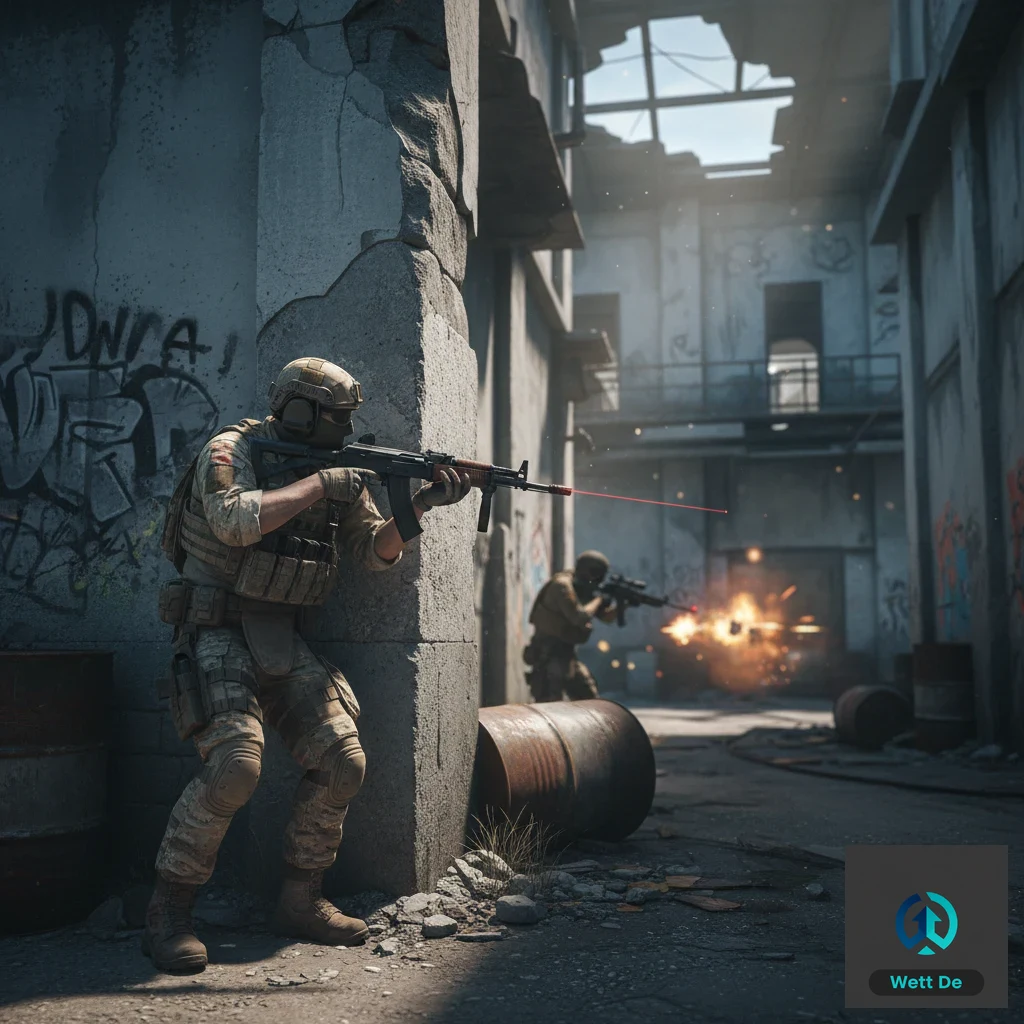 Ein Spieler zielt mit einem Gewehr in einem Counter-Strike 2 Match.